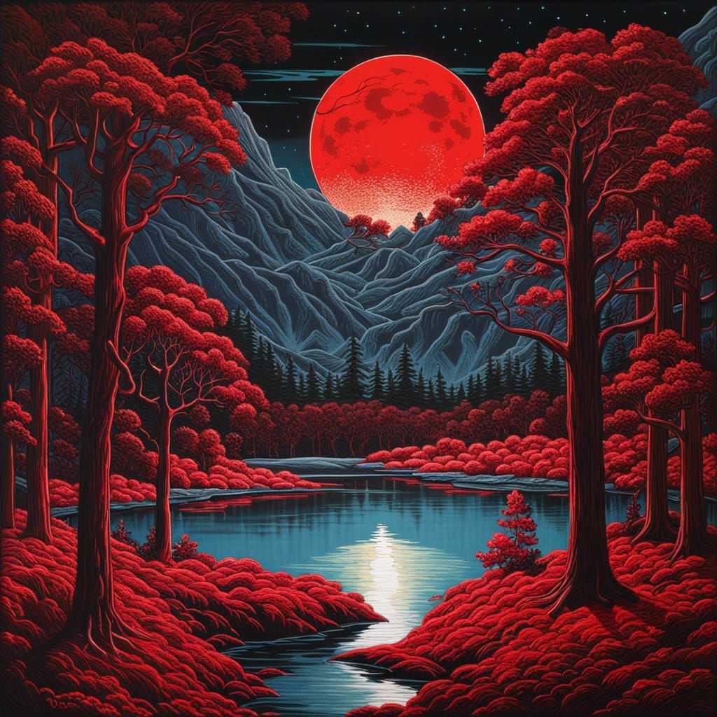 blood moon - AI Generated Artwork - NightCafe Creator