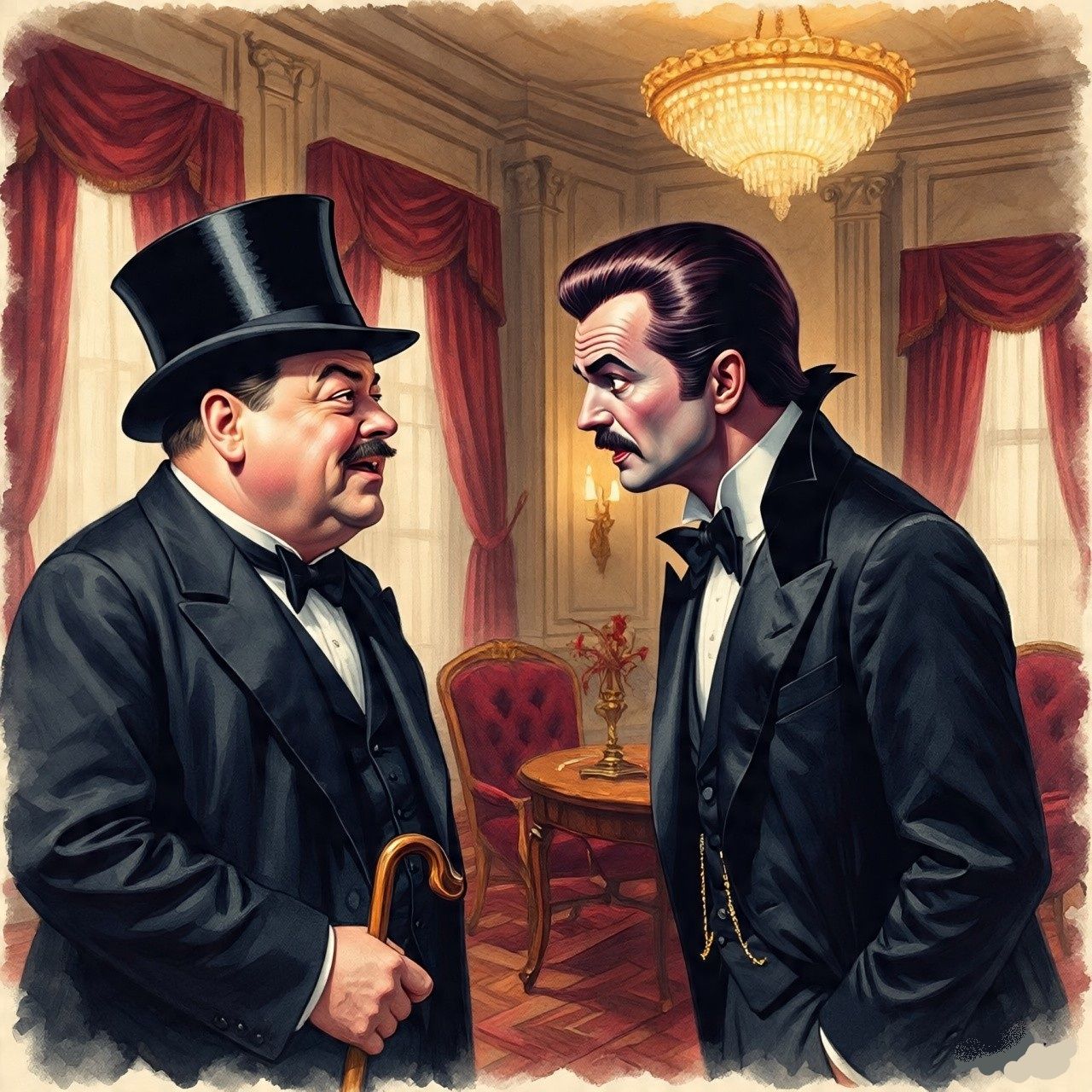 Smokey and the Vampire Watercolor