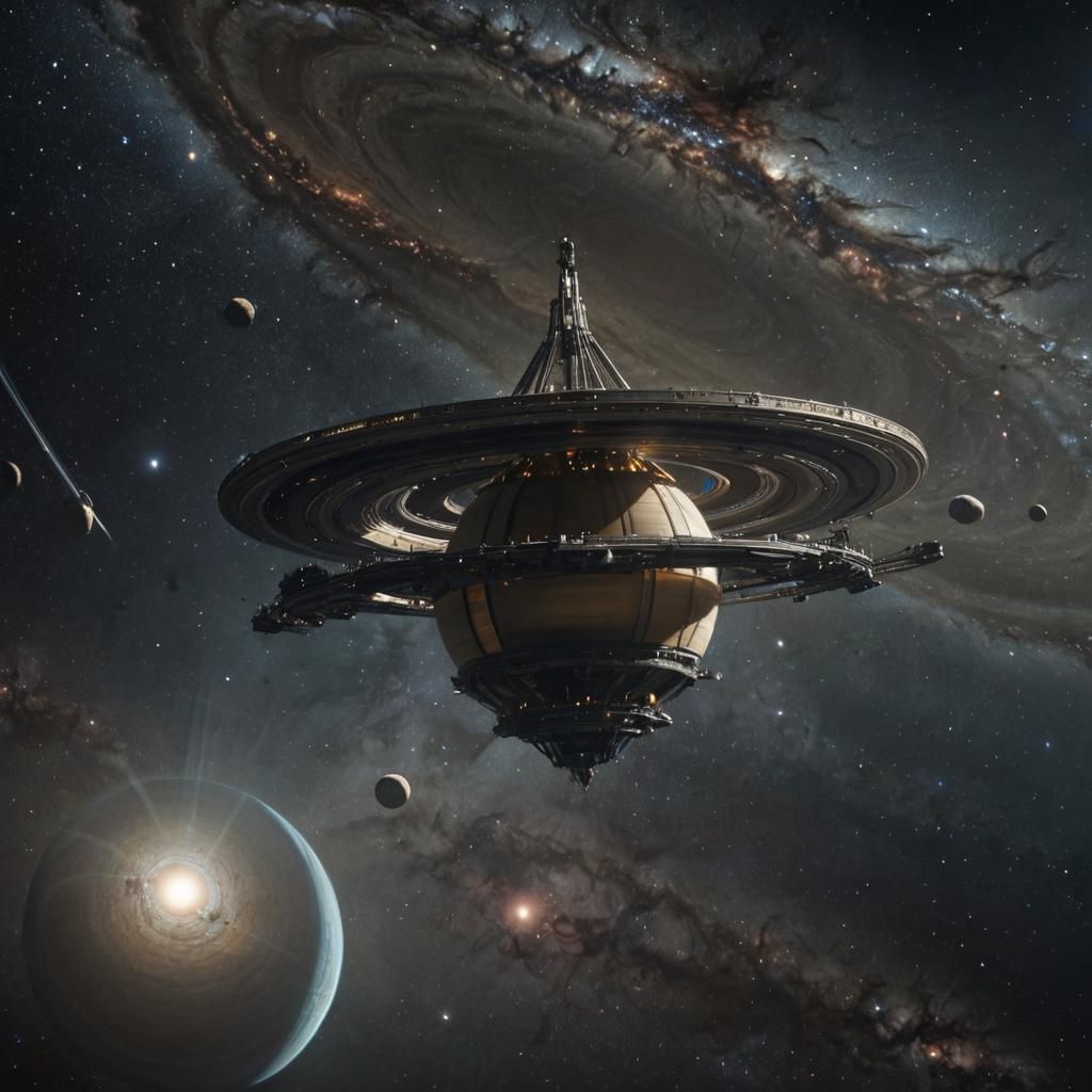 Space station equipped for investigating Black Holes.   by @Terra