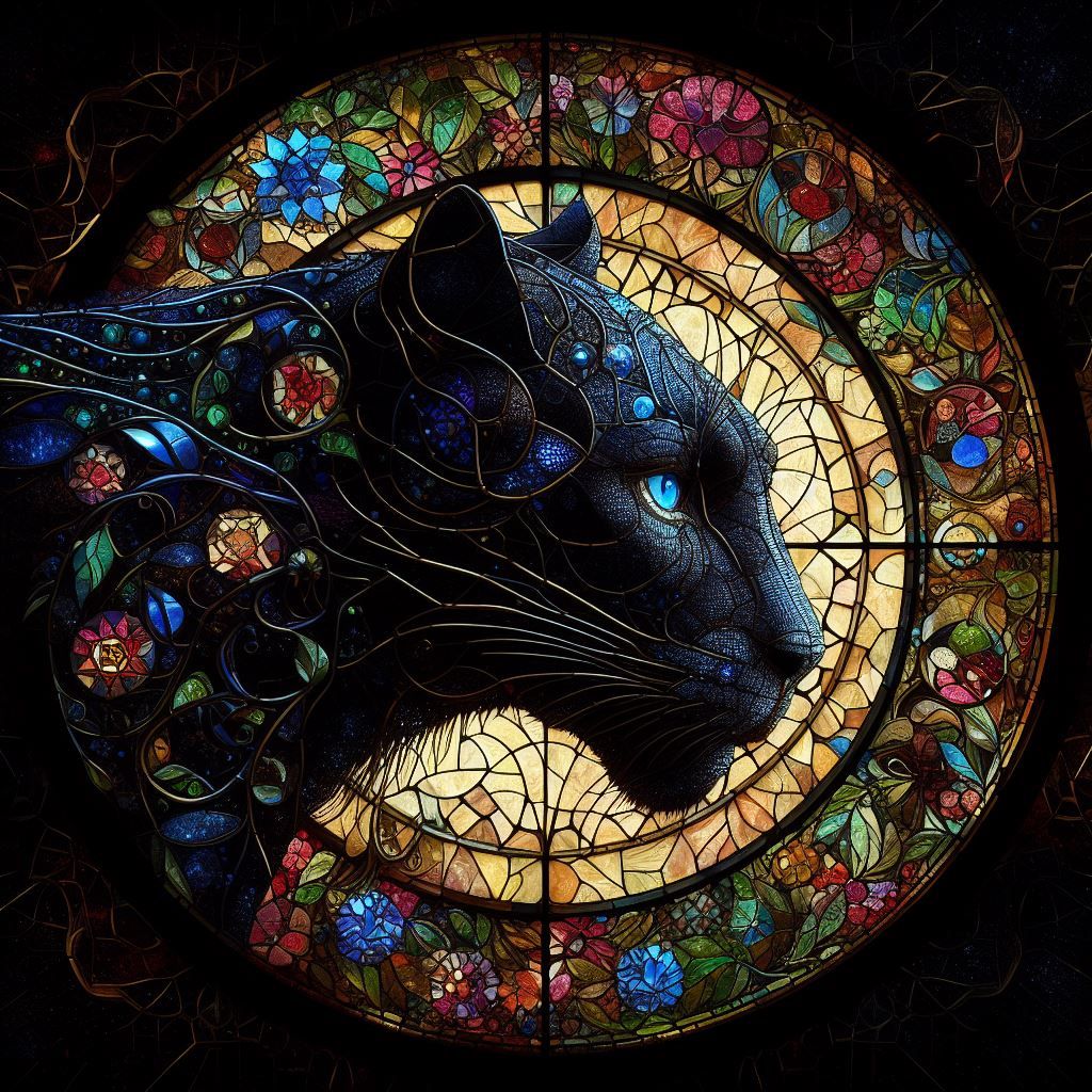 Stained Glass Panther