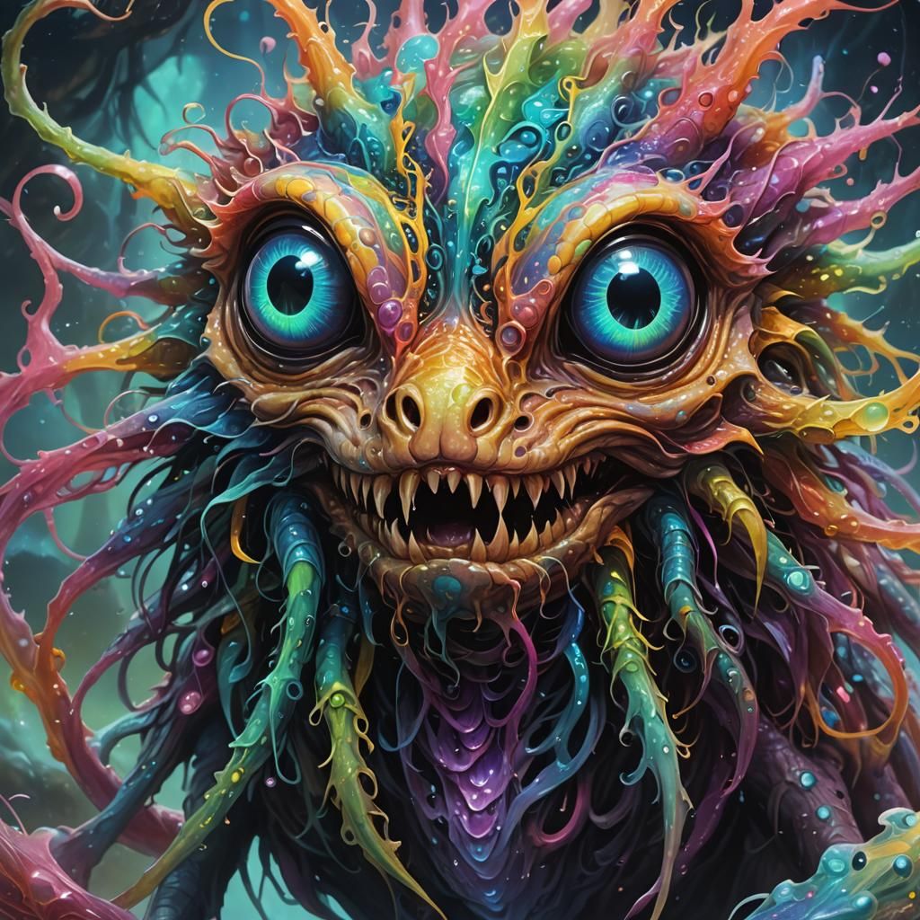 the strange creature emitted some noises, "mrgl mrgl gurgle ...