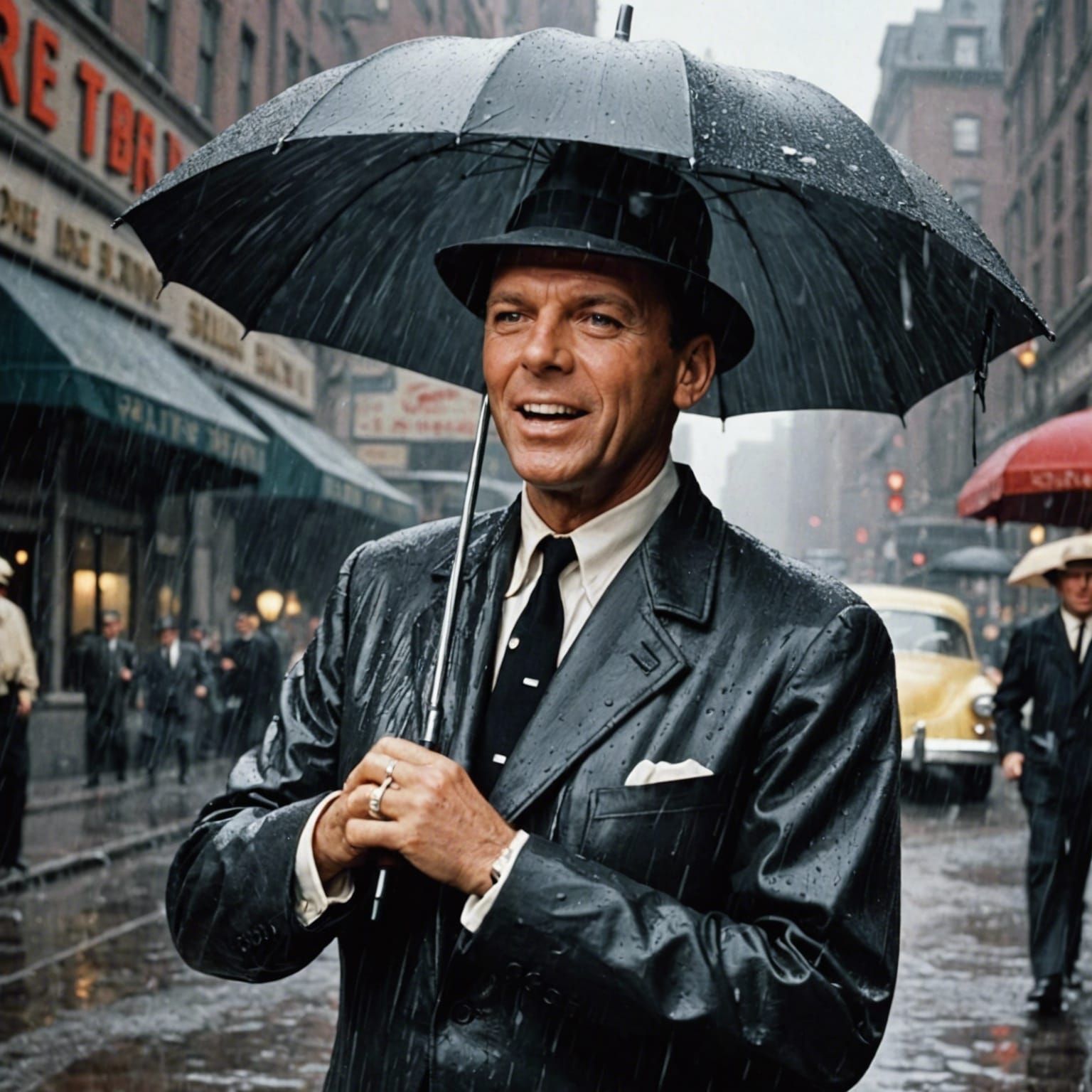 Frank Sinatra~ Singing in the rain - AI Generated Artwork - NightCafe ...