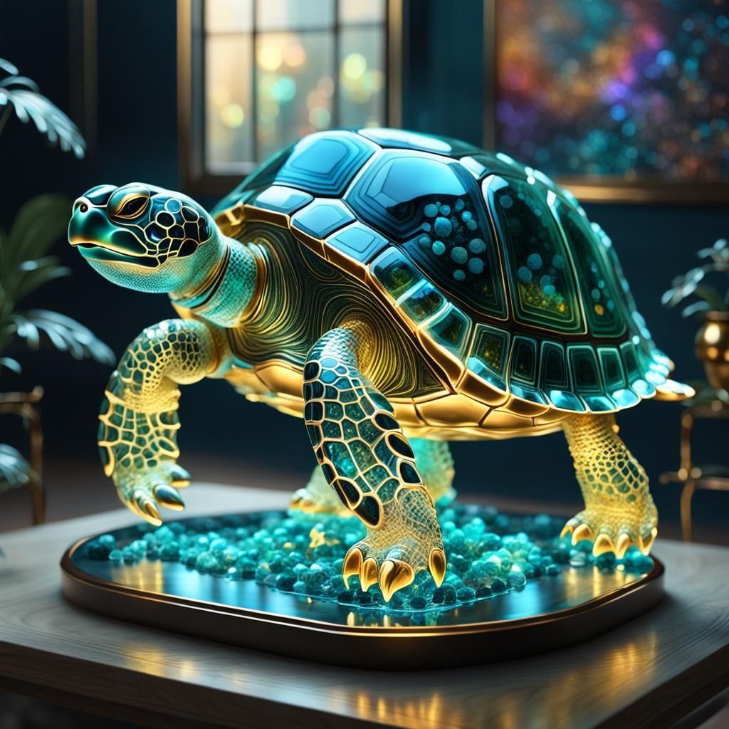 Crystal Turtle Sculpture  by @JinnB