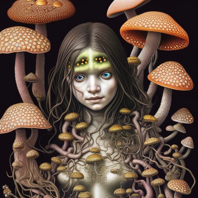 Fungi Girl 4470 - AI Generated Artwork - NightCafe Creator