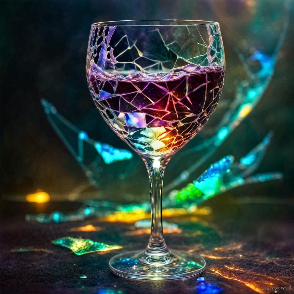 a exquisite drinks wine., Broken Glass effect, no background...