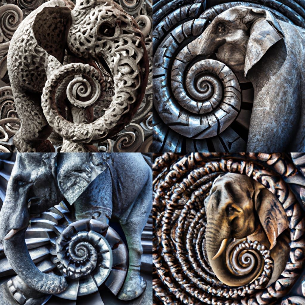 Elephant Spiral quad