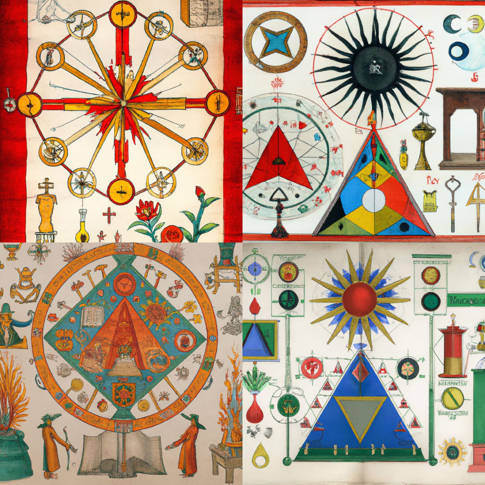 Rosicrucian alchemical illustration, 1600s, color, occult symbolism ...