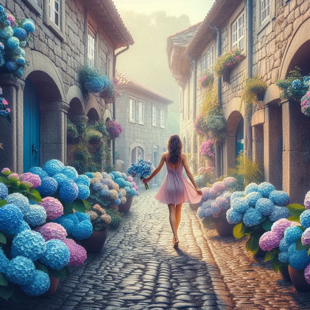 "Grace Among Hydrangeas"