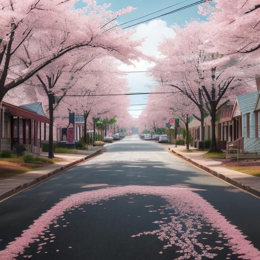 whimsical, playful illustration of "Cherryville", a small town in North