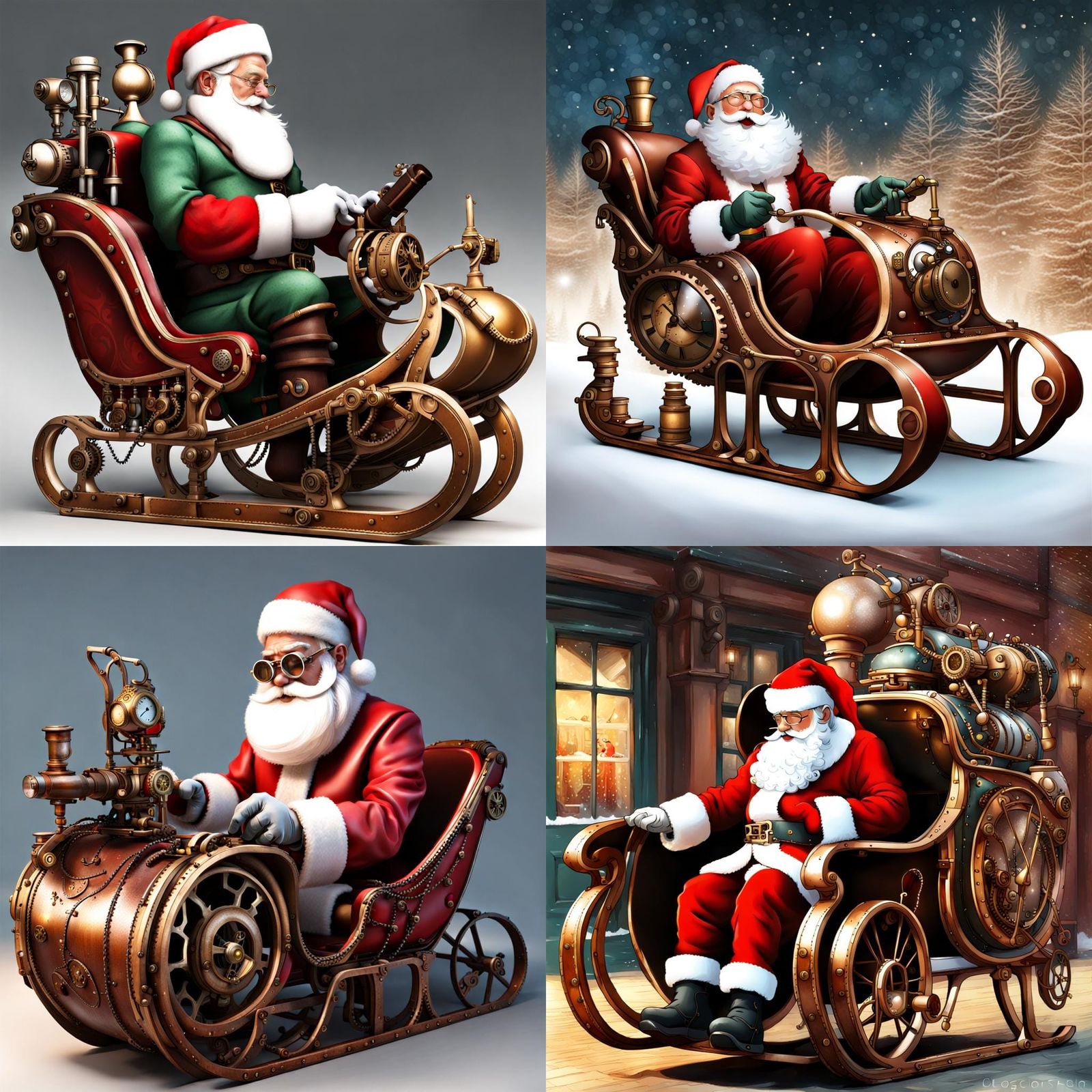 Santa Polishing His Steampunk Sleigh AI Generated Artwork NightCafe