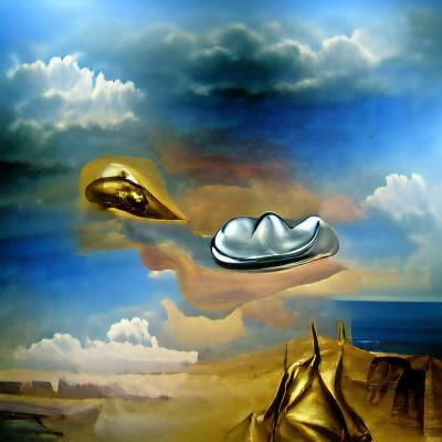 shiny flying saucer hidden in the clouds