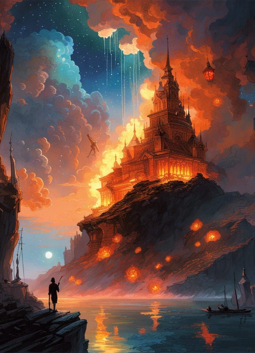 Fire in the Castle - AI Generated Artwork - NightCafe Creator