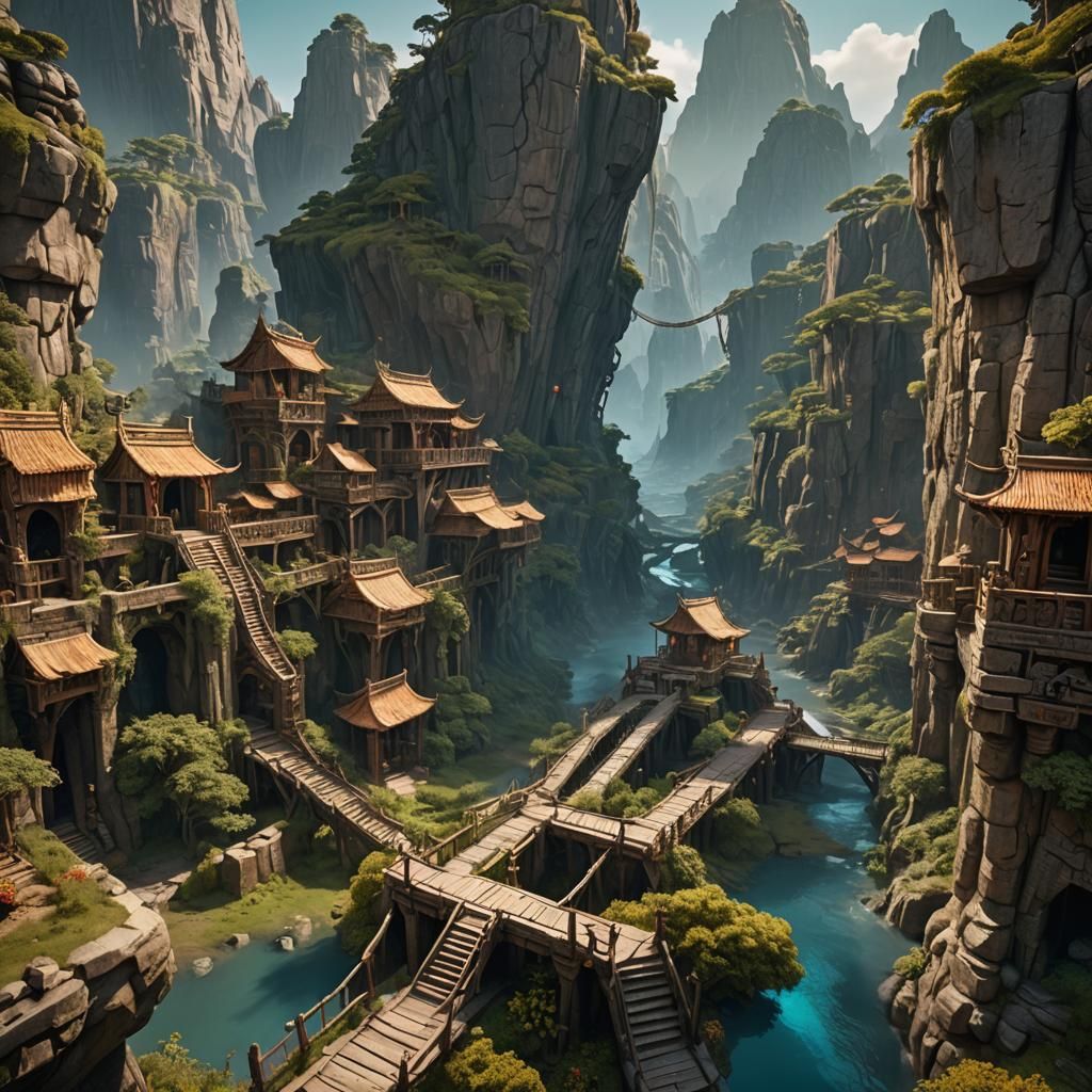 Tin Road Trade Route: Detailed Matte Painting