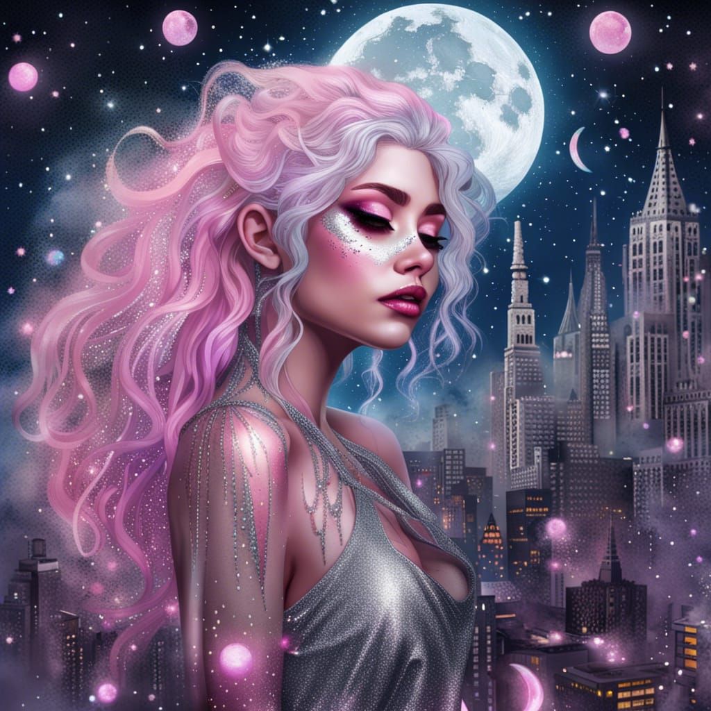 woman with a lot of glitter