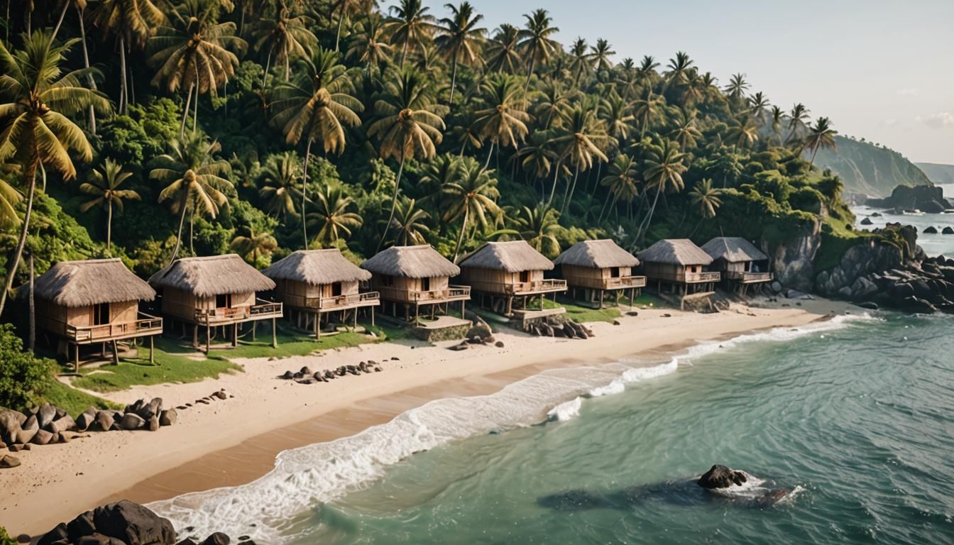 hut village besides the ocean 6