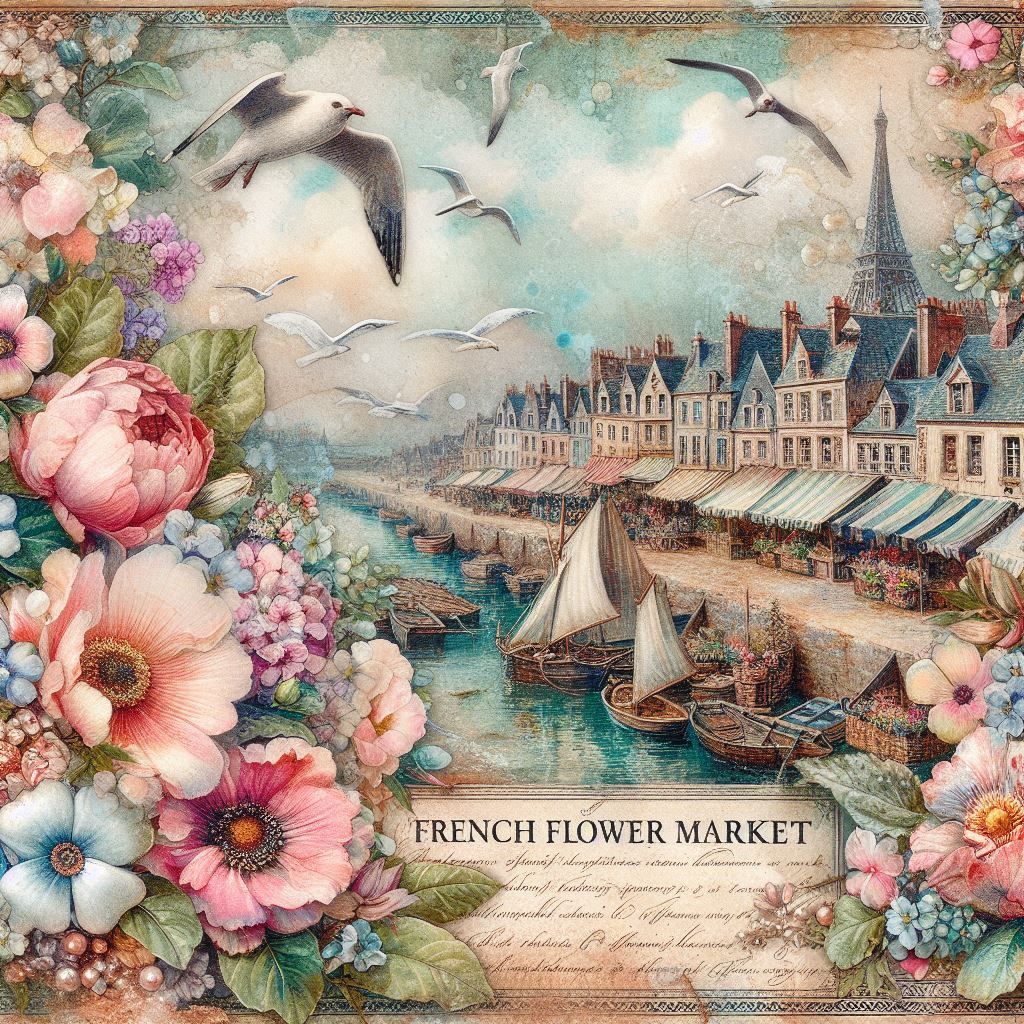 French Flower Market Themed Paper