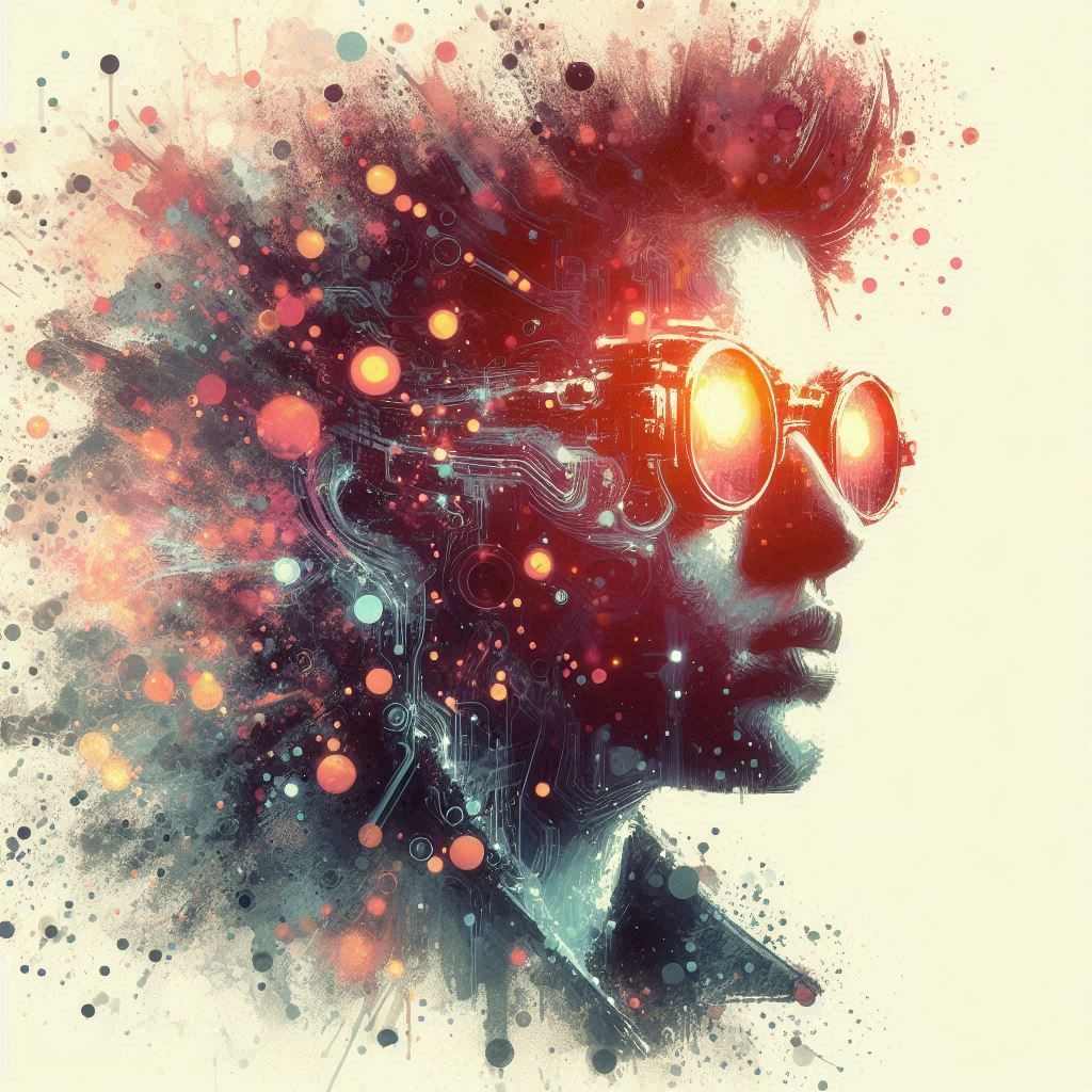 double exposure beautiful fantasy DALL-E 3 portrait landscap...