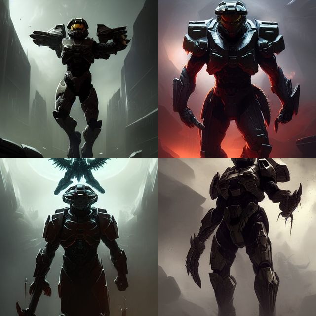 Demonic possession halo Spartan - AI Generated Artwork - NightCafe Creator