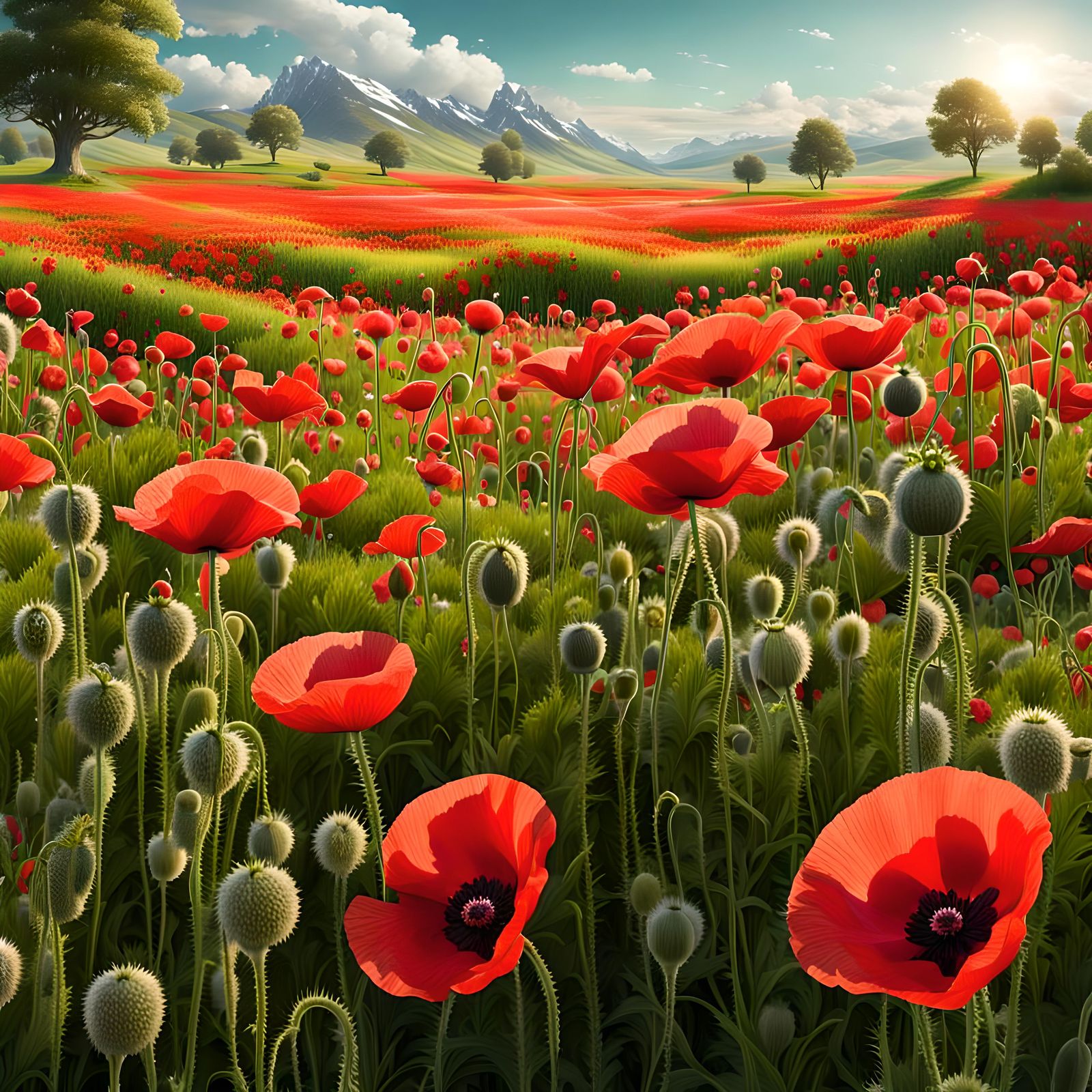 Papaver rhoeas field