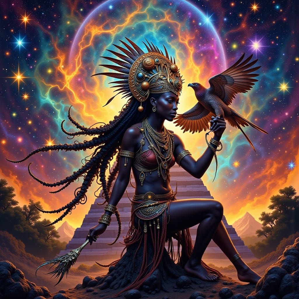 Aztec falconer  by @Jay Clark