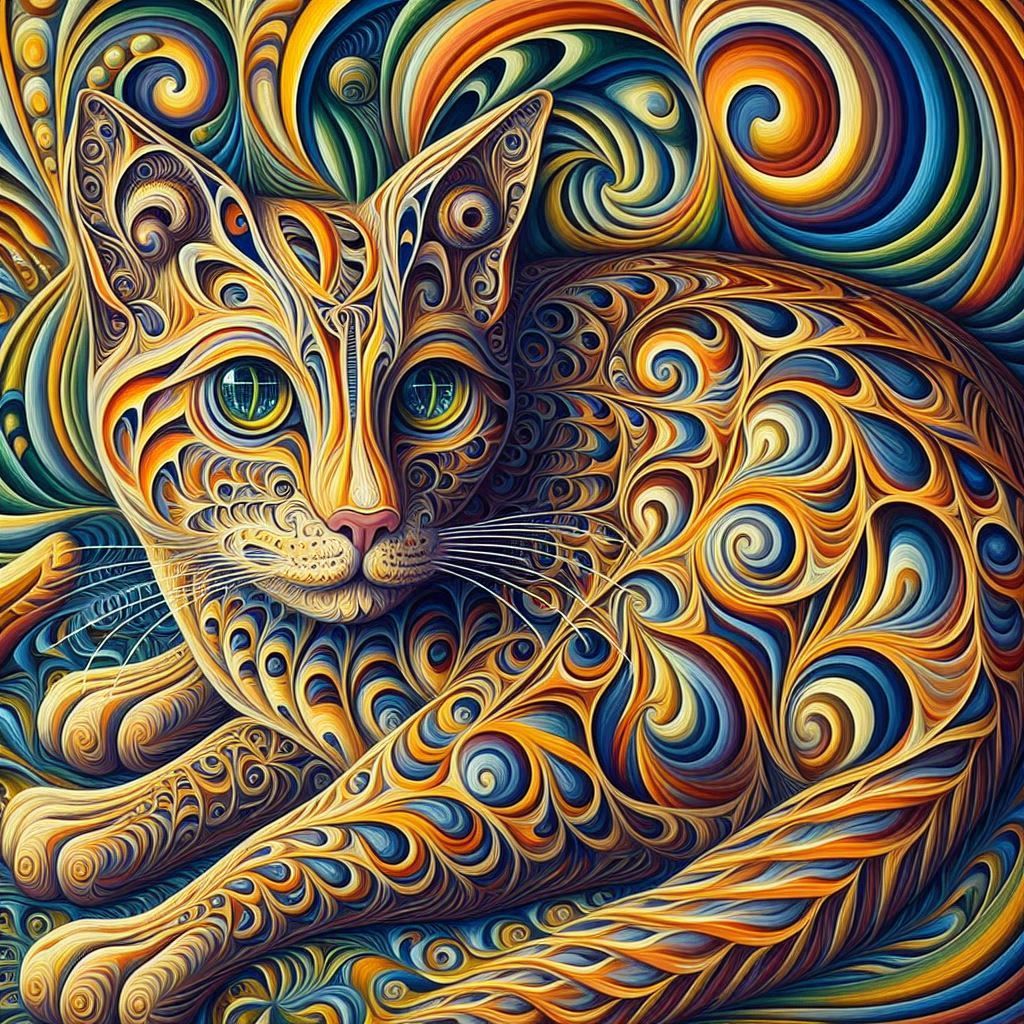 Spiral golden ratio painting