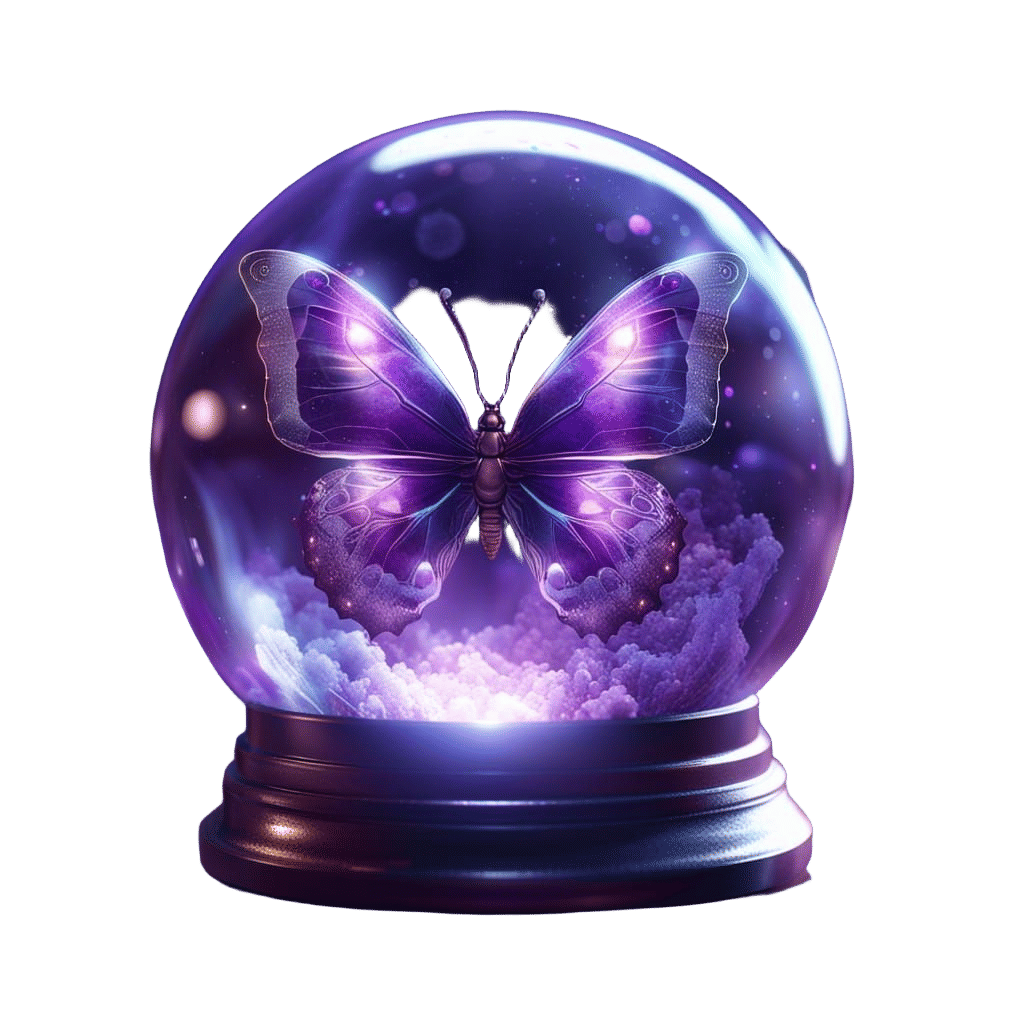 butterfly in a magic crystal ball