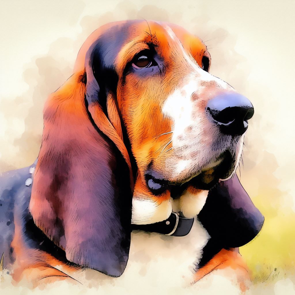 Watercolor basset