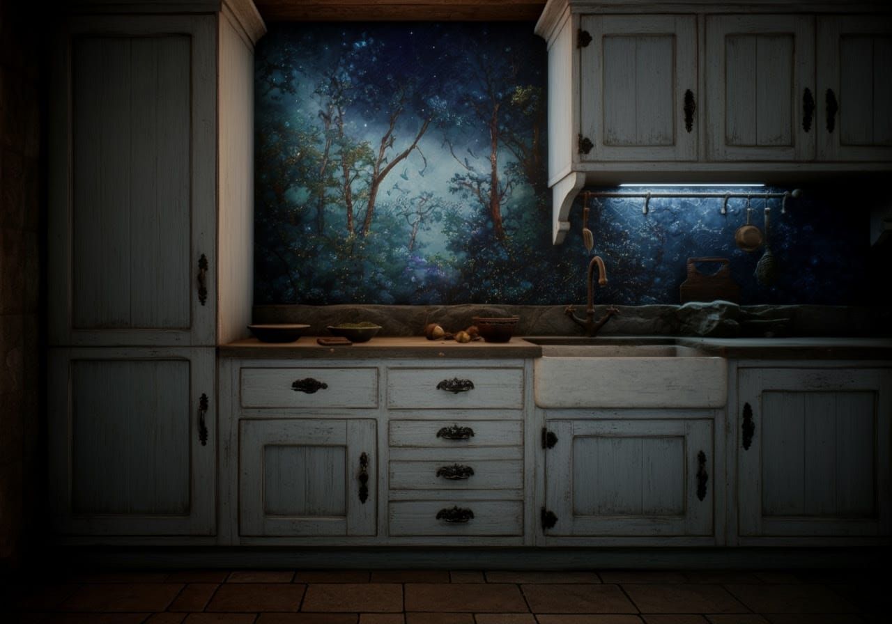 Rustic Countryside Kitchen Materials Board in Whimsical Fant...