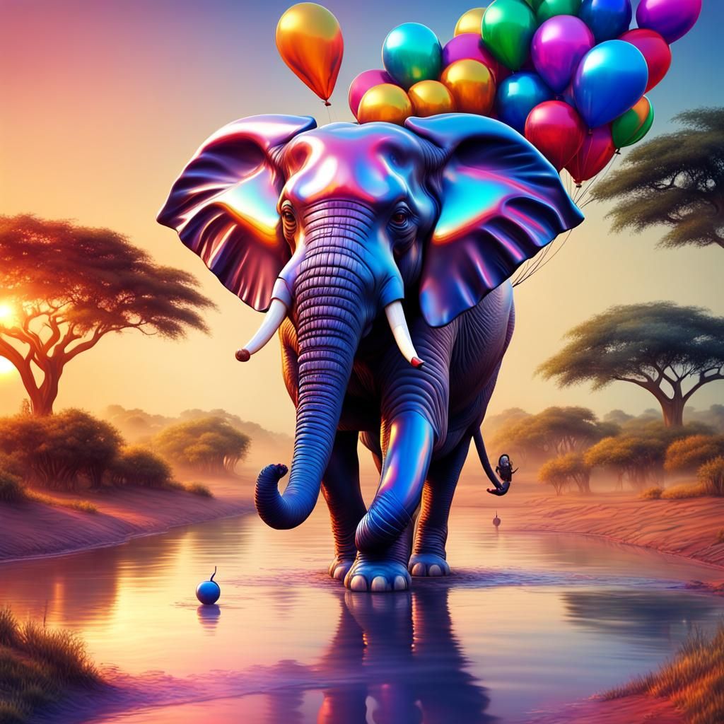 Happy birthday elephant AI Generated Artwork NightCafe Creator