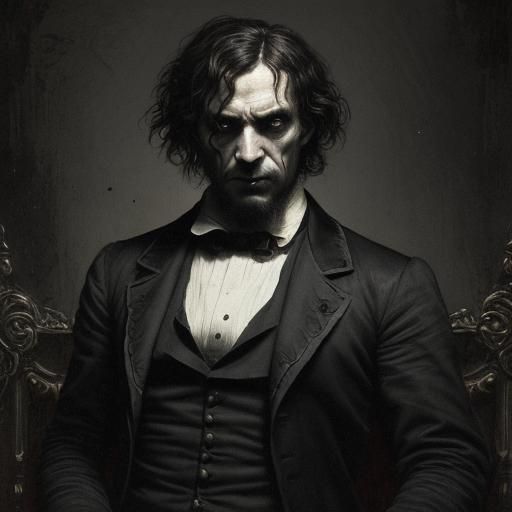 1800's sinister looking Parisian man,  antique