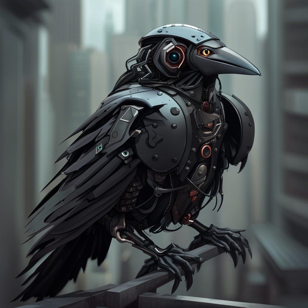 Robot crow   by @Bluestar