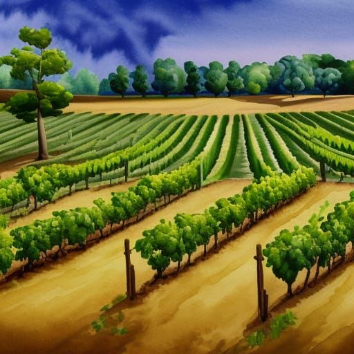 A grape vineyard   by @Pa
