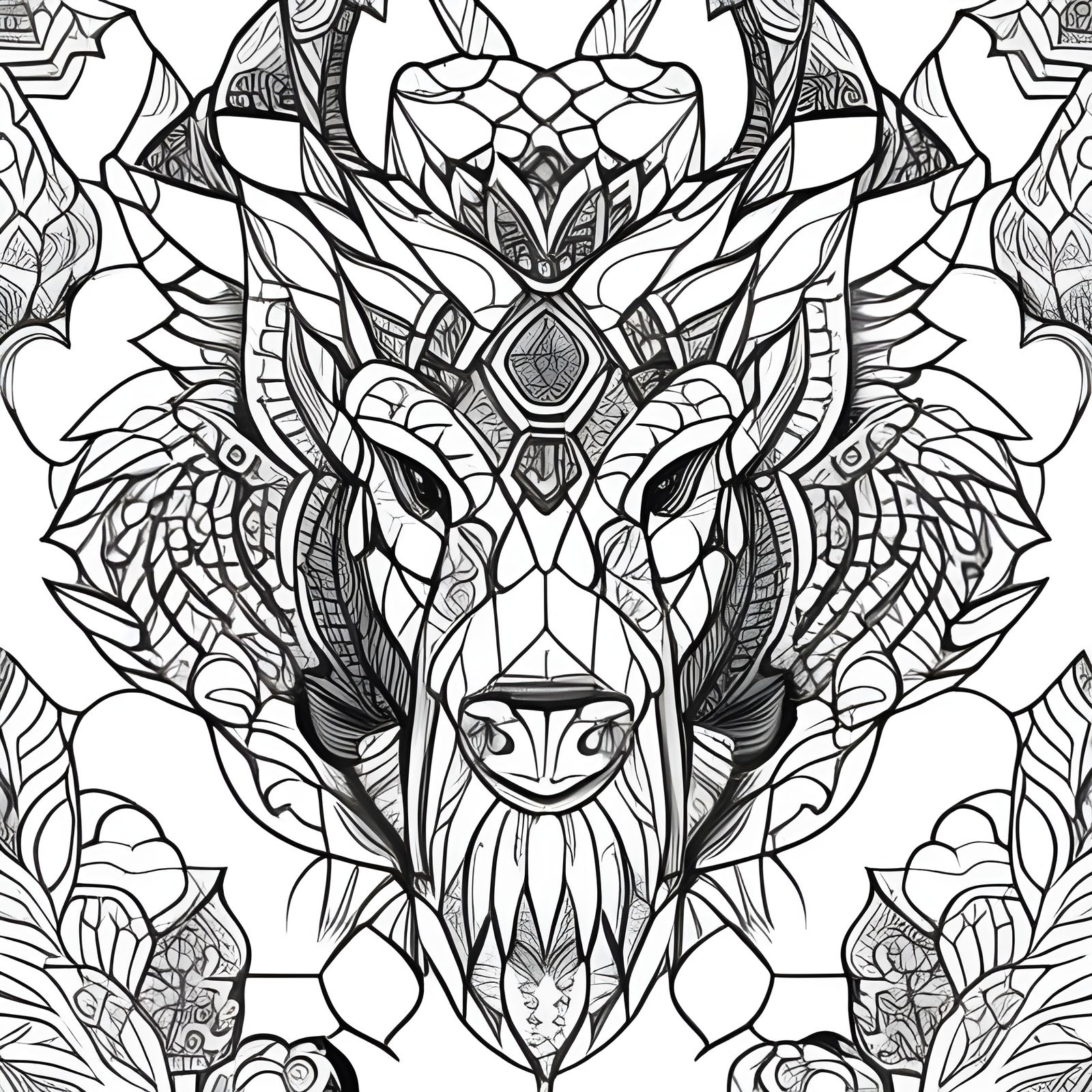 Coloring Pages intricately detailed, fine black contours perfectly