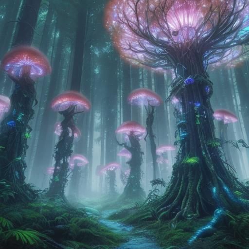 Step into a biopunk paradise and explore a surreal forest wh...