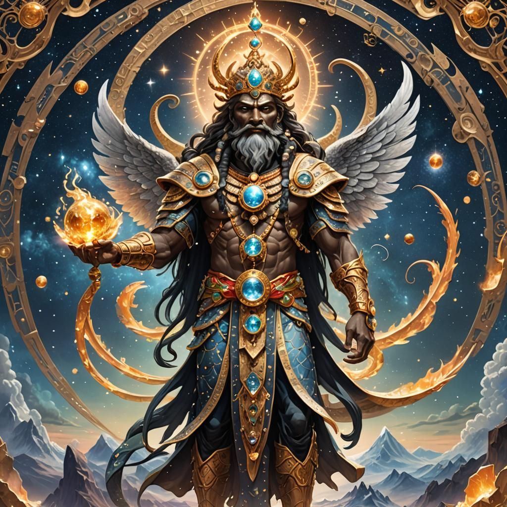 Amighty serpent God king Nanu of the cosmic constellation Zo...