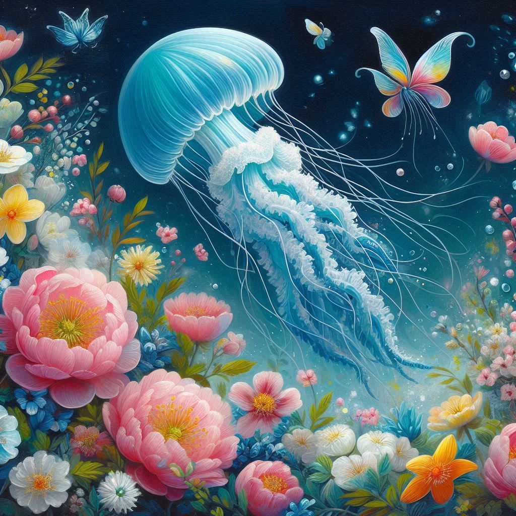 Flowers and jellyfish