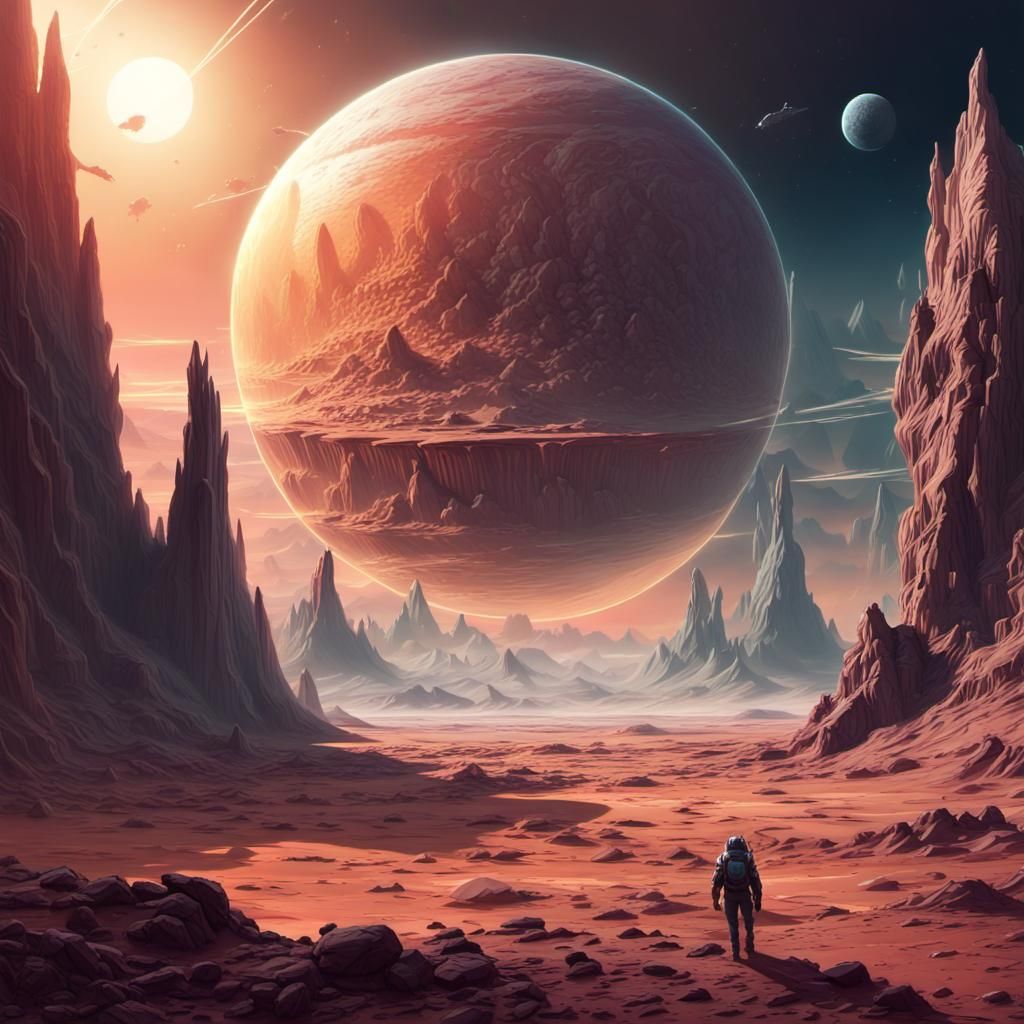 Alien Planet Landscape: Digital Illustration