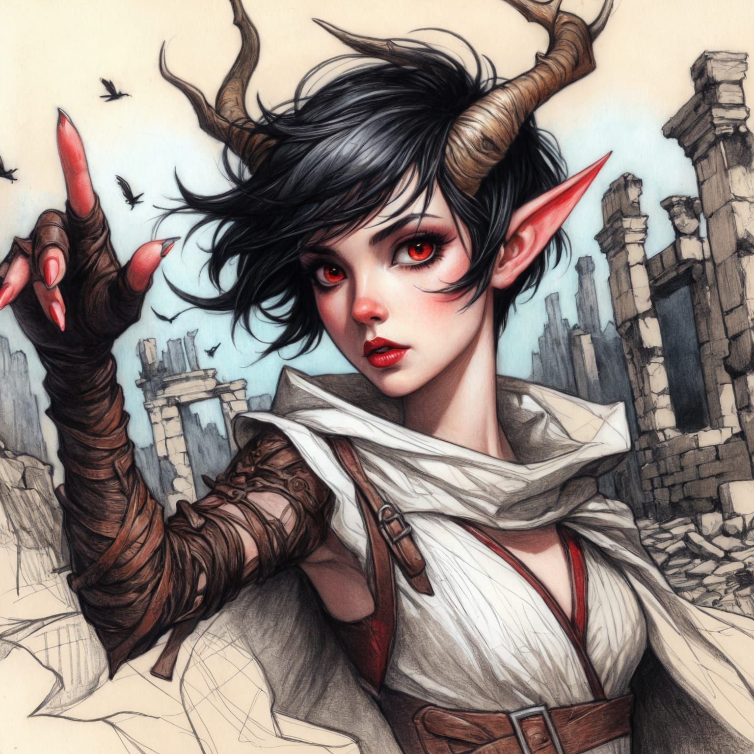 Backdoor's pencil-drawn portrait