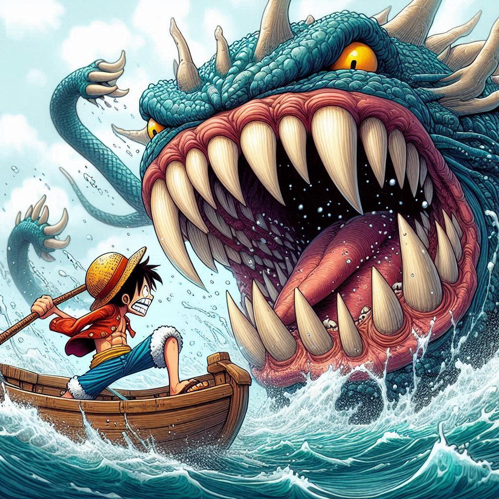 Luffy and The Sea Monster - One Piece Inspiration