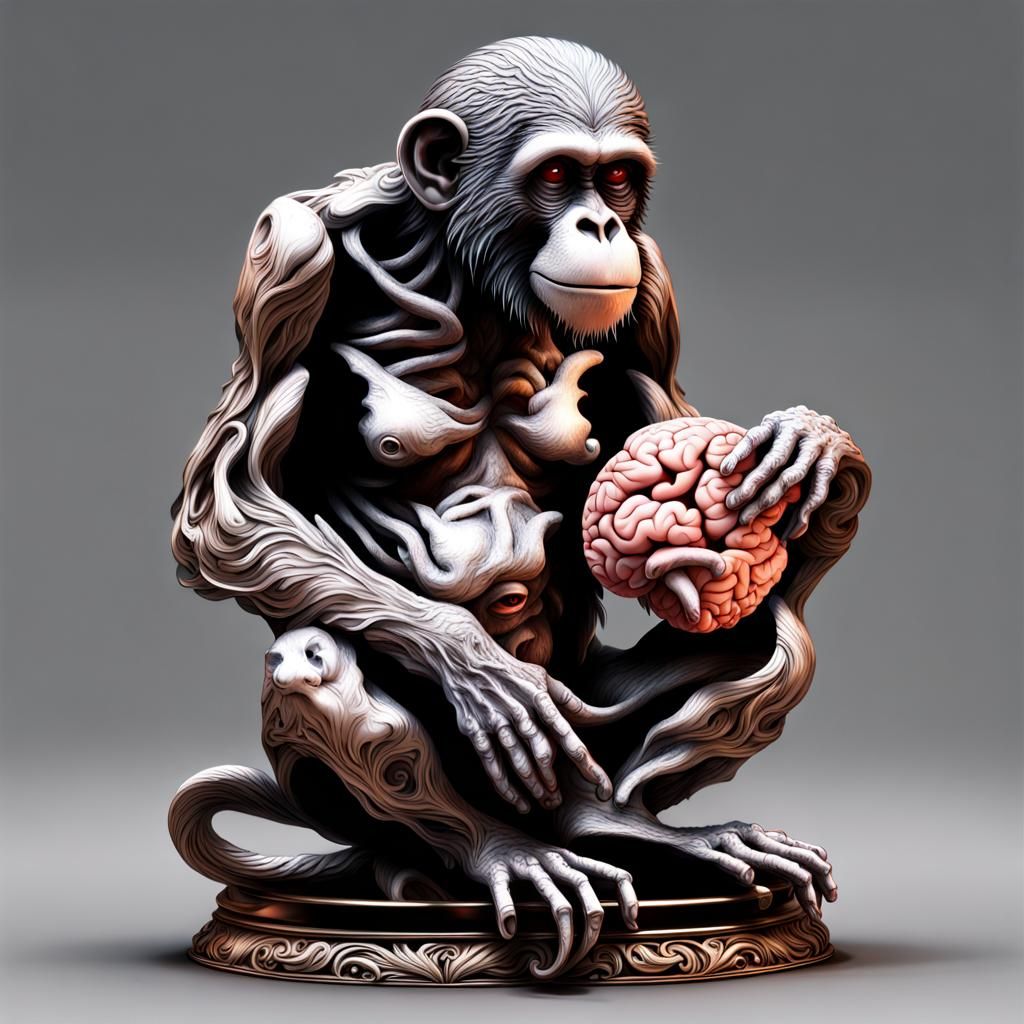 monkey brain hyperdetailed ultraintricate ultraornate ultrar...