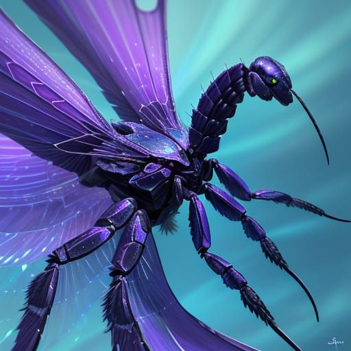 Bioluminescent Scorpion in Divine Light