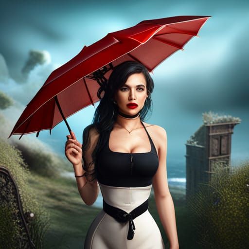 lady with umbrella