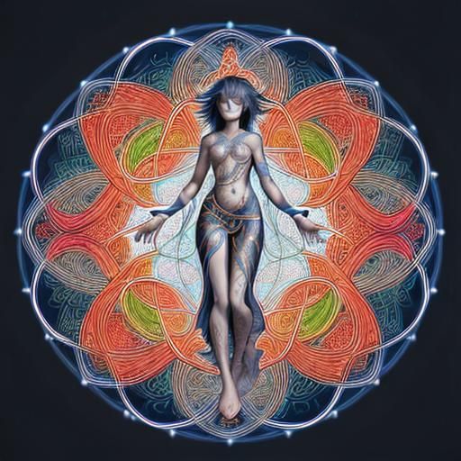 a central figure representing Sora, surrounded by a network ...