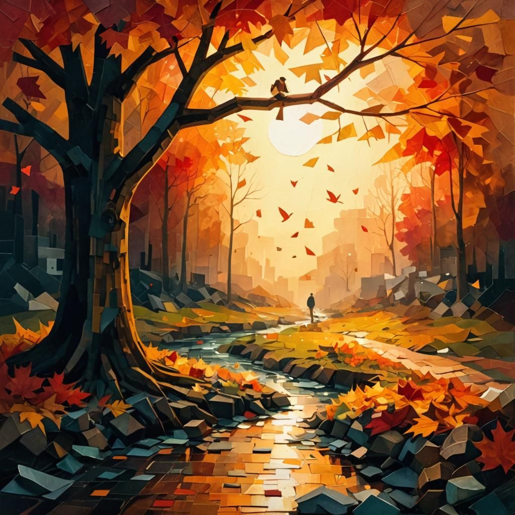 Fall Paper Collage Art