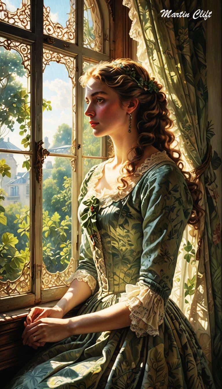 The Girl at a Window - In The Style Of Louis-Léopold Boilly