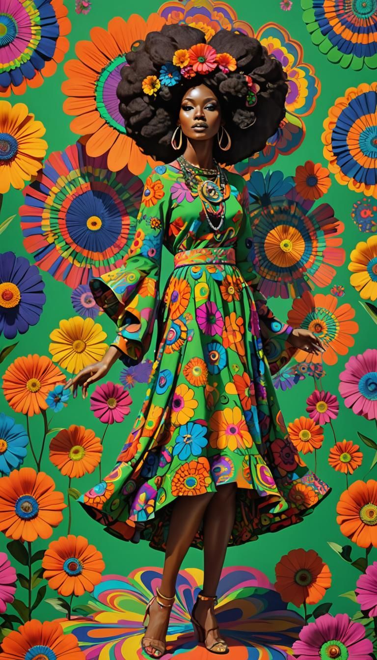 Beautiful hippy chick model poses in front of green screen b...
