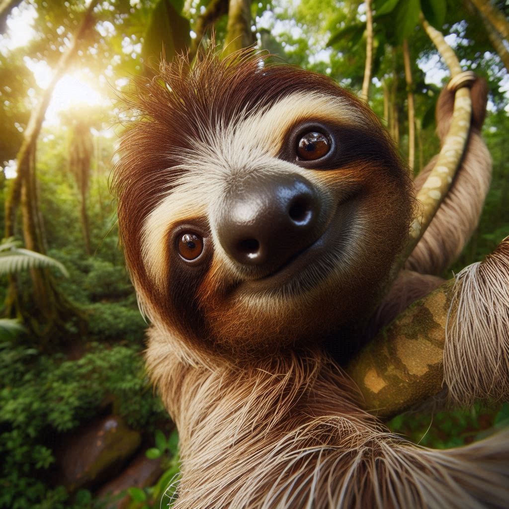 Silly sloth selfie