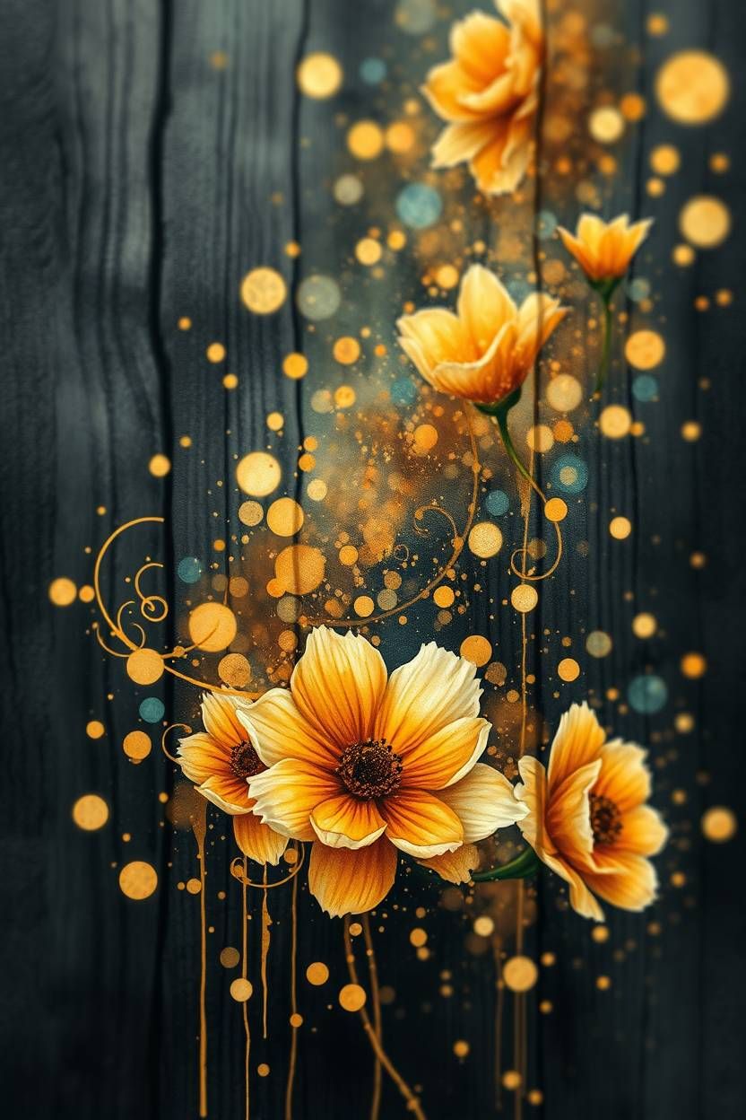 Yellow & Black flower portrait 9