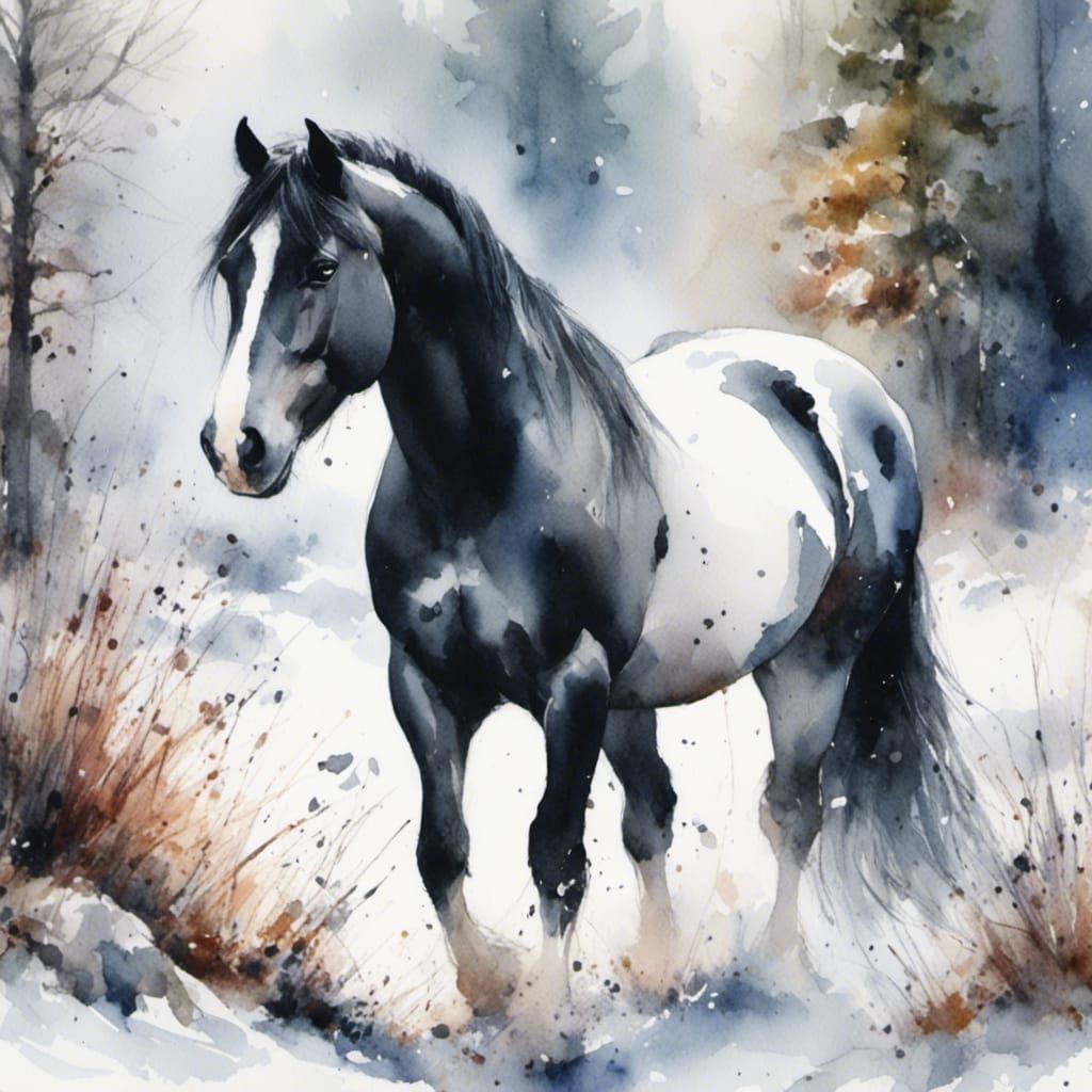 Watercolor Pinto Mare