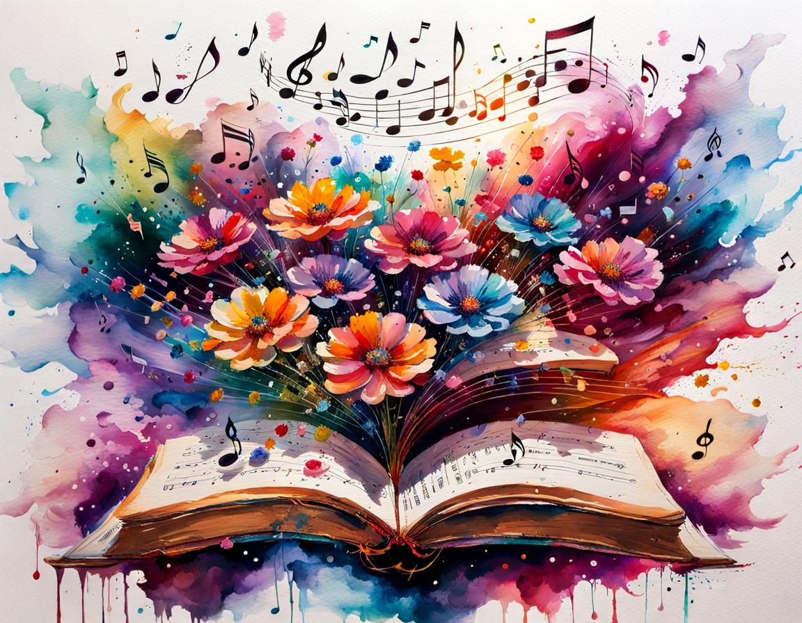 a impressionism painting of a centered open book, with pages...
